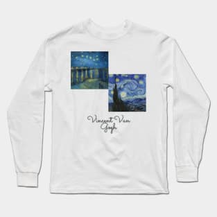 Van Gogh Starry Night Collage Long Sleeve T-Shirt